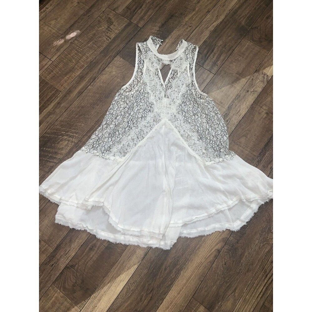 free people tell tale Tunic /dress S 122$ Nwot fall casual lace boho white black - Picture 4 of 9